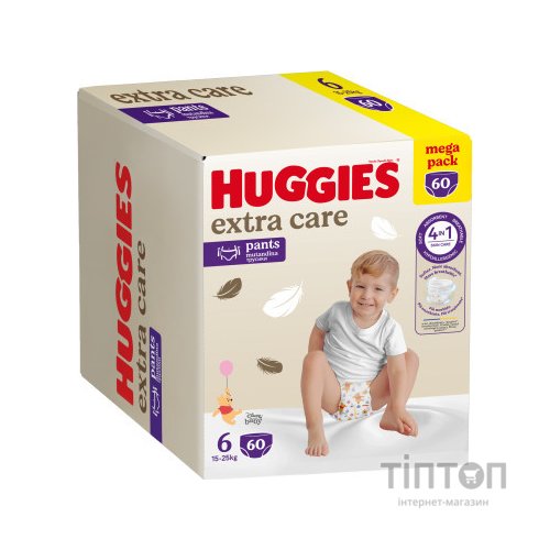 Підгузки Huggies Extra Care Розмір 6 (15-25кг) Pants Box 60 шт (5029053582429)