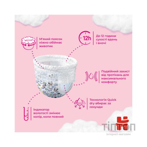 Підгузки Huggies Little Movers/Pants 6 (15-25 кг) Box для дівчаток 60 шт (5029053564135)