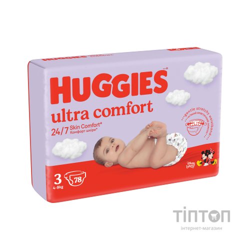 Підгузки Huggies Ultra Comfort 3 (4-9 кг) Mega 78 шт (5029053548760)