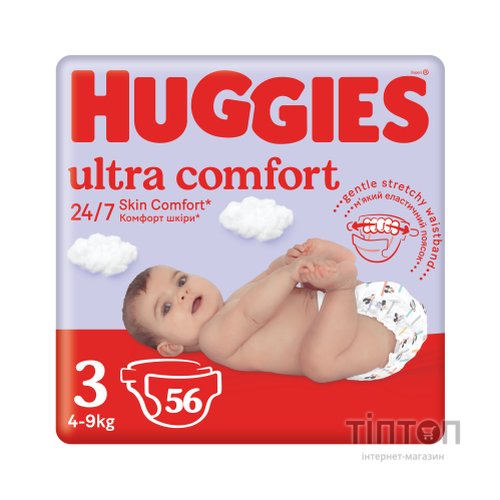 Підгузки Huggies Ultra Comfort 3 (5-9 кг) Jumbo 56 шт (5029053567570)