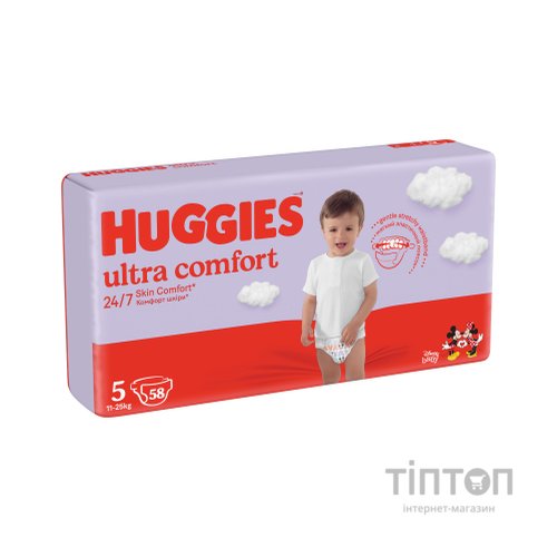 Підгузки Huggies Ultra Comfort 5 (12-22 кг) Mega 58 шт (5029053548784)