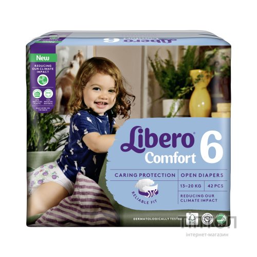 Підгузки Libero Comfort Розмір 6 (13-20 кг) 42 шт (7322541757049)