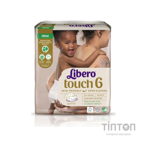Підгузки Libero Touch Розмір 6 (13-20 кг) 36 шт (7322541750255)