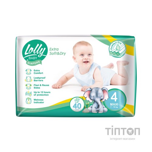 Підгузки Lolly Soft Maxi 4 7-18 кг 40 шт (4820174981266)