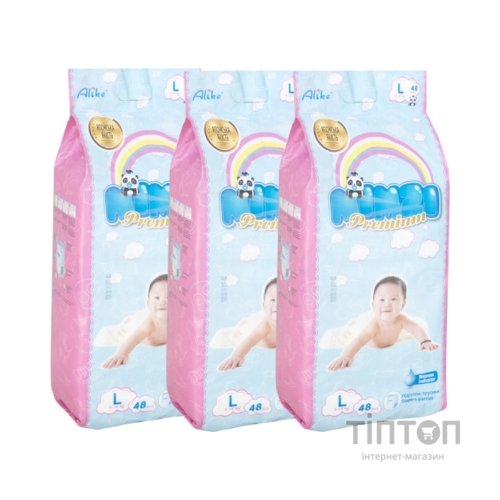 Підгузки Mimzi L 9-14 кг 48 шт. х 3 пачки (MPL3) (4820209800302)