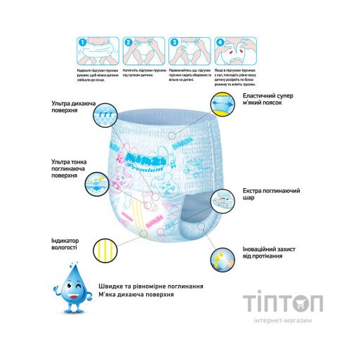 Підгузки Mimzi XXL 15+ кг 34 шт. (MPXXL34) (4820209800159)