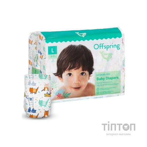 Підгузки Offspring Cat Розмір L 9-13 кг 36 шт (DP-OI-FAT-L36P-MTC)