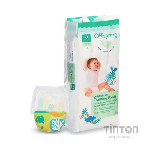 Підгузки Offspring трусики Розмір M (6-11 кг) 42 шт, Ліс (9355465009084) (DP-OI-FAP-M42P-FRT)