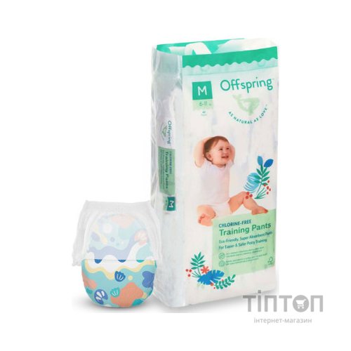 Підгузки Offspring трусики Розмір M (6-11 кг) 42 шт, Підводний світ (9355465009046) (DP-OI-FAP-M42P-AQT)