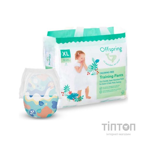 Підгузки Offspring трусики Розмір XL (12-20 кг) 30 шт, Підводний світ (9355465009060) (DP-OI-FAP-XL30P-AQT)