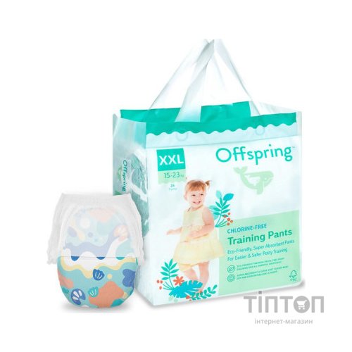 Підгузки Offspring трусики Розмір XXL (15-23 кг) 24 шт, Підводний світ (9355465009077) (DP-OI-FAP-XXL24P-AQT)