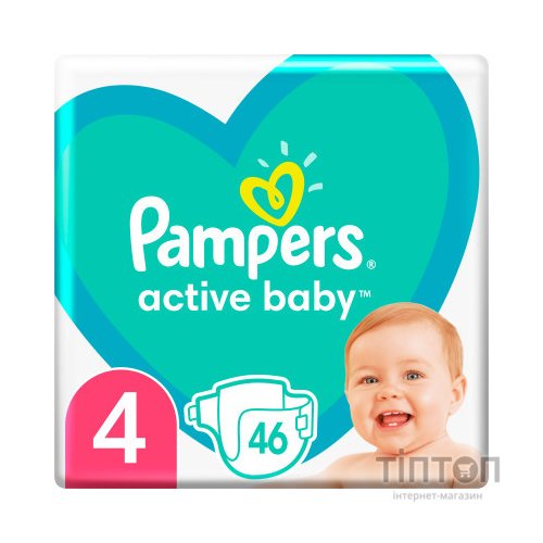 Підгузки Pampers Active Baby Maxi Розмір 4 (9-14 кг) 46 шт (8001090949097)