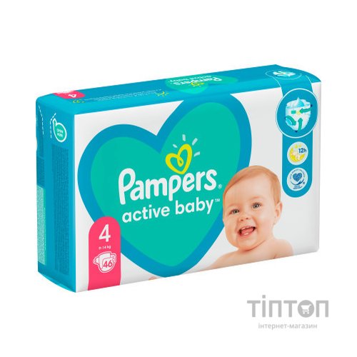 Підгузки Pampers Active Baby Maxi Розмір 4 (9-14 кг) 46 шт (8001090949097)