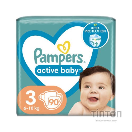 Підгузки Pampers Active Baby Mid Розмір 3 (6-10 кг) 90 ш (8001090949455)