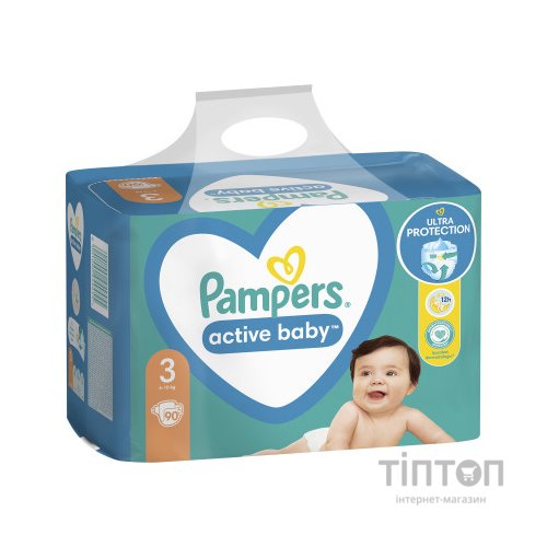 Підгузки Pampers Active Baby Mid Розмір 3 (6-10 кг) 90 ш (8001090949455)