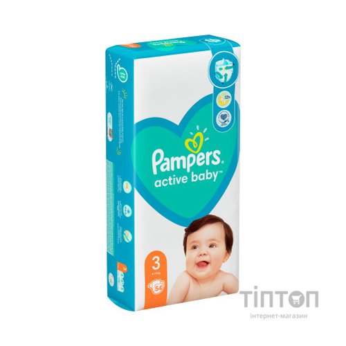 Підгузки Pampers Active Baby Розмір 3 (6-10 кг) 54 шт (8001090948977)