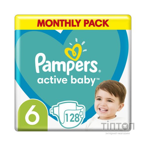 Підгузки Pampers Active Baby Розмір 6 (Extra Large) 13-18 кг 128 шт (8006540032688)