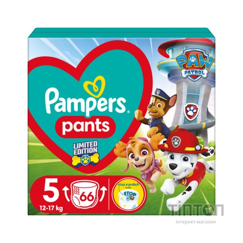 Підгузки Pampers Junior Розмір 5 (12-17кг) Paw Patrol 66 шт (8006540863619)