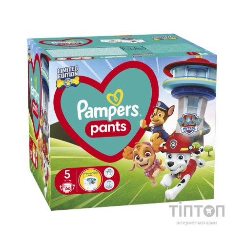 Підгузки Pampers Junior Розмір 5 (12-17кг) Paw Patrol 66 шт (8006540863619)