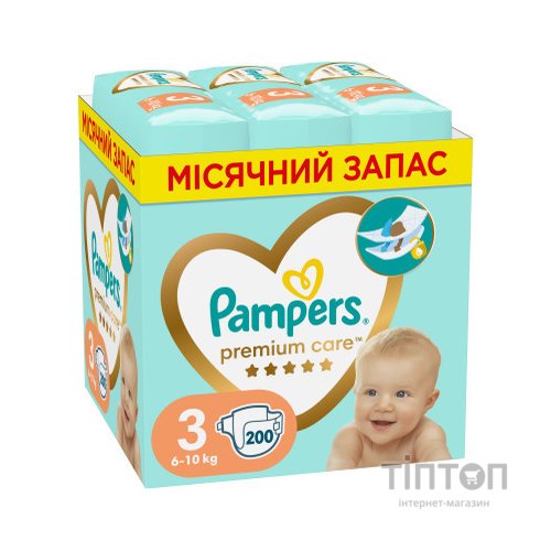 Підгузки Pampers Premium Care Midi Розмір 3 (6-10 кг) 200 шт (8006540855898)