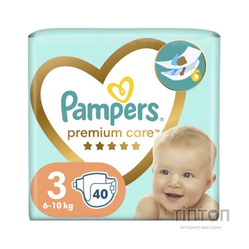 Підгузки Pampers Premium Care Midi Розмір 3 (6-10 кг) 40 шт (8001090379337)