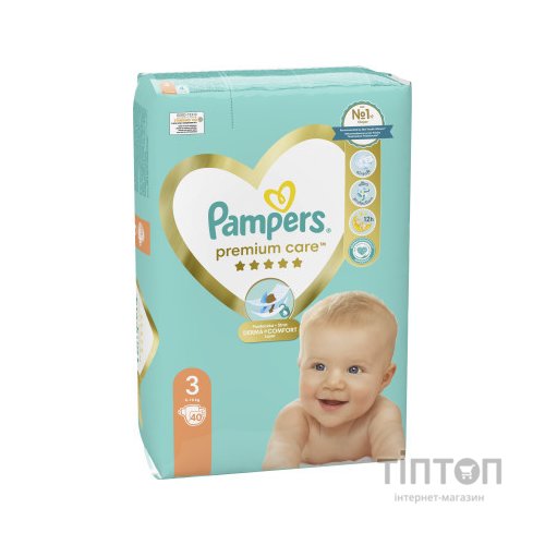Підгузки Pampers Premium Care Midi Розмір 3 (6-10 кг) 40 шт (8001090379337)