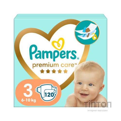 Підгузки Pampers Premium Care Midi Розмір 3 (6-10кг), 120 (4015400465461)