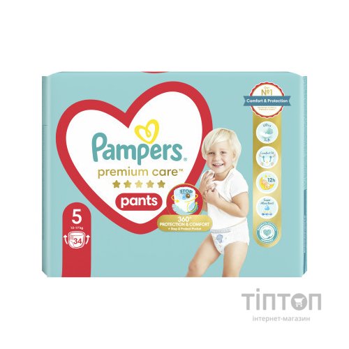 Підгузки Pampers Premium Care Pants Junior Розмір 5 (12-17 кг) 34 шт (8001090759870)
