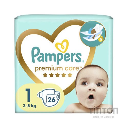 Підгузки Pampers Premium Care Розмір 1 (2-5 кг) 26 шт (8001841104614)