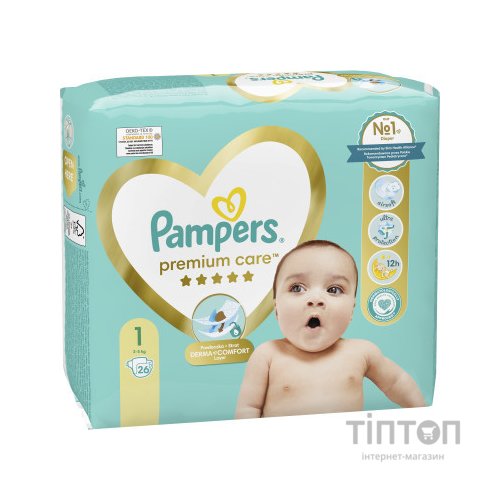 Підгузки Pampers Premium Care Розмір 1 (2-5 кг) 26 шт (8001841104614)