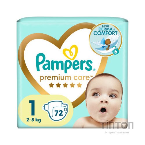 Підгузки Pampers Premium Care Розмір 1 (2-5 кг) 72 шт (8006540858073)