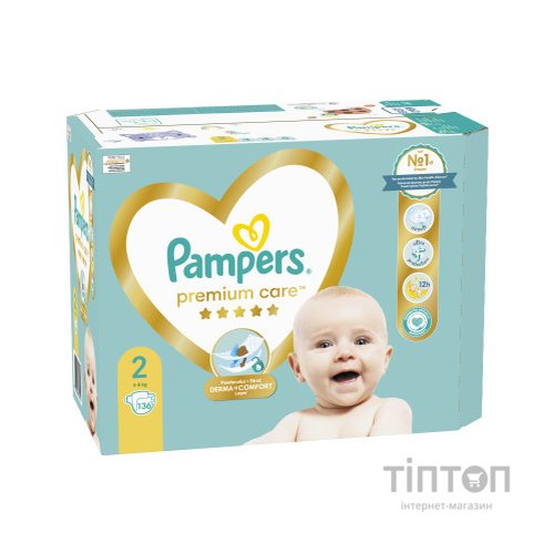 Підгузки Pampers Premium Care Розмір 2 (4-8 кг) 136 шт (8006540855812)