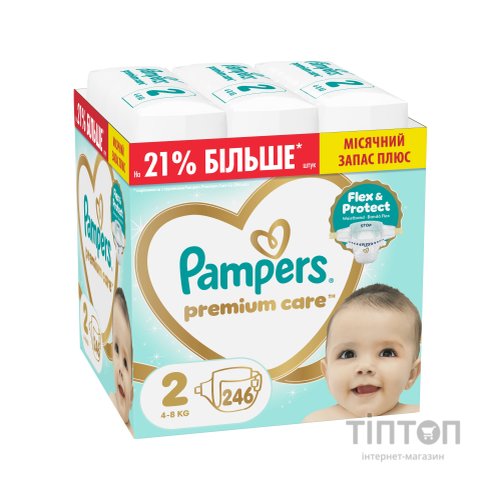 Підгузки Pampers Premium Care Розмір 2 (4-8 кг) 246 шт (8006530223522)