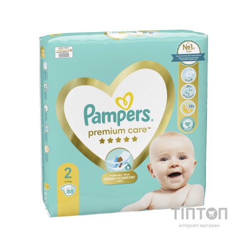 Підгузки Pampers Premium Care Розмір 2 (4-8 кг) 88 шт (8006540857717)