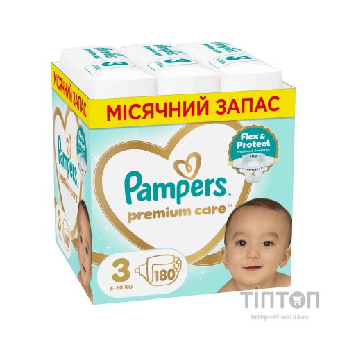 Підгузки Pampers Premium Care Розмір 3 (6-10 кг) 180 шт (8006530223720)