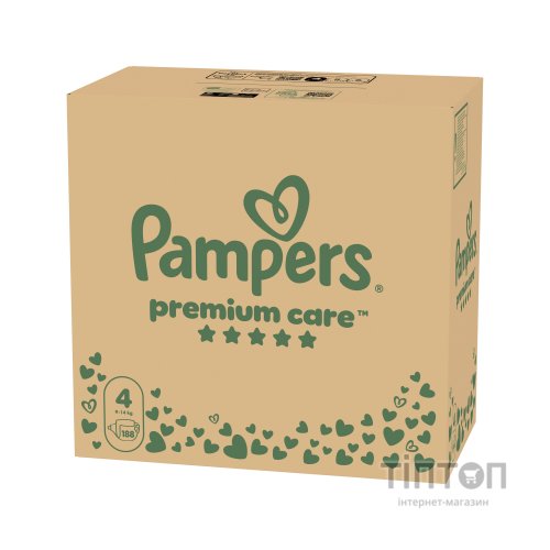 Підгузки Pampers Premium Care Розмір 4 (9-14 кг) 188 шт (8006530223829)