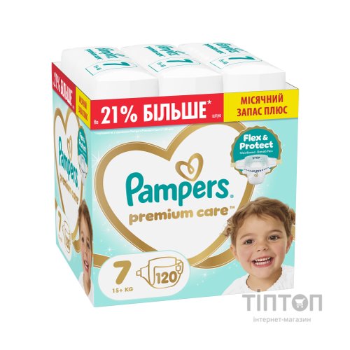 Підгузки Pampers Premium Care Розмір 7 (15+ кг) 120 шт (8006530223638)