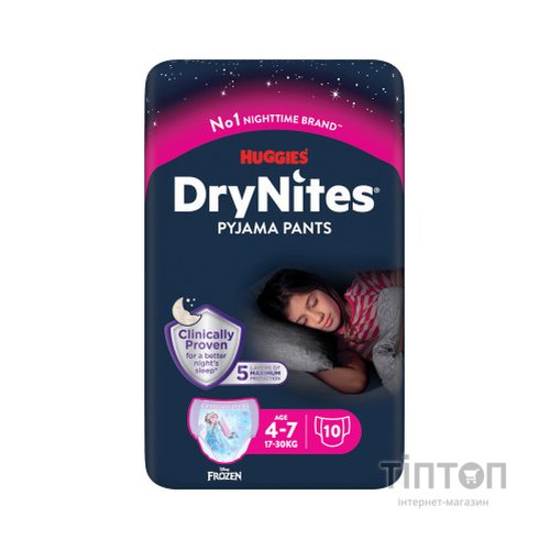 Підгузники Huggies DryNites для дівчаток 4-7 років 10 шт (5029053527581)