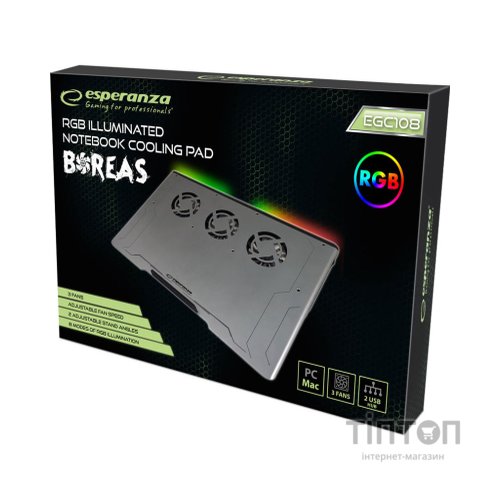 Підставка до ноутбука Esperanza EGC108 with RGB Boreas (EGC108)