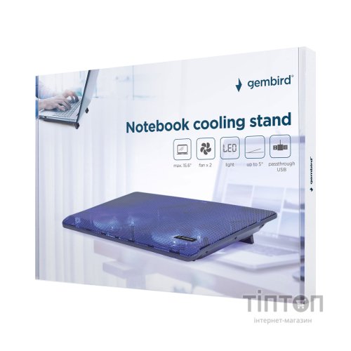 Підставка до ноутбука Gembird до 15.6", 2x125мм вентилятори, чорний (NBS-2F15-05)