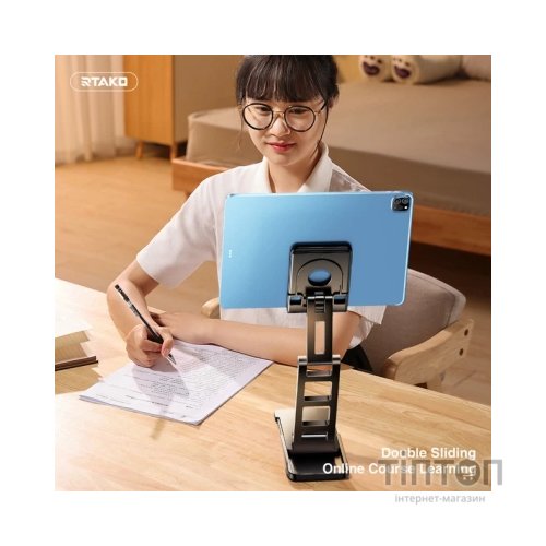 Підставка до планшета та телефона TC06 Double SIiding StabiIizing Bracket Black RTAKO (6975523009455)
