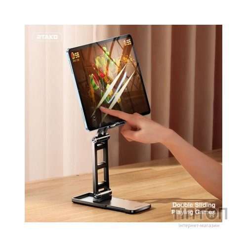 Підставка до планшета та телефона TC06 Double SIiding StabiIizing Bracket Black RTAKO (6975523009455)