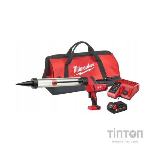 Пістолет для герметика Milwaukee C18 PCG/600T-201B 600 мл, 2Ah, сумка (4933441808)