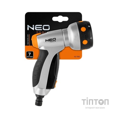 Пістолет для поливу Neo Tools CLICK, пістолетний, 7 функцій, 0.306кг (15-706)