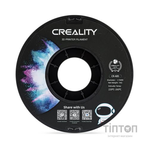 Пластик для 3D-принтера Creality ABS 1кг, 1.75мм, black (3301020035)