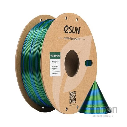 Пластик для 3D-принтера eSUN ePLA-SILK Candy 1,75mm 1kg BLUE GREEN (EPLA-SILK CANDY175UG1)