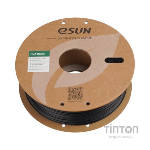 Пластик для 3D-принтера eSUN PLA BASIC 1,75mm 1kg BLACK (PLA-BASIC175B1P1)