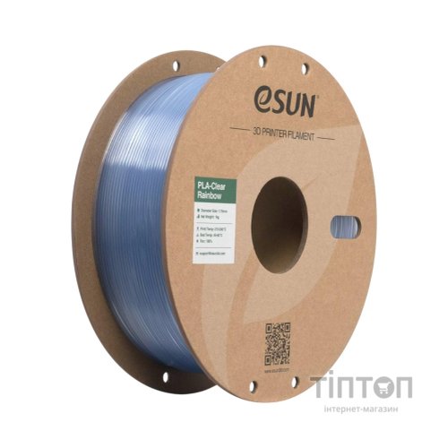 Пластик для 3D-принтера eSUN PLA Clear Rainbow 1,75mm 1kg Blue-Crystal (PLA-CLRB175O-CB1P1)