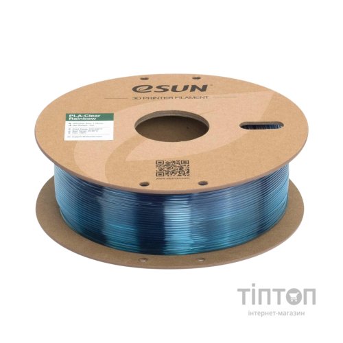 Пластик для 3D-принтера eSUN PLA Clear Rainbow 1,75mm 1kg PURPLE BLUE CYAN (PLA-CLRB175RB-ZUCY1P1)