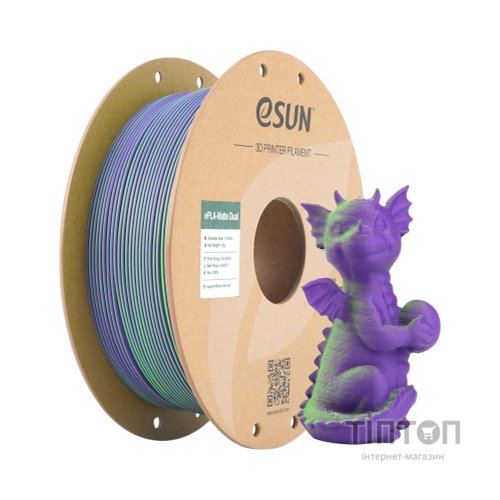 Пластик для 3D-принтера eSUN PLA matte dual 1,75mm 1kg GREEN PURPLE (PLA-MTD175B-GZ1P1)